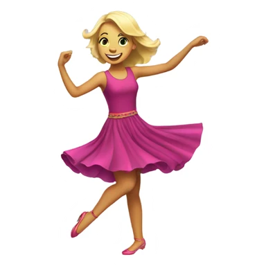 blonde girl dancing excited in dress sticker