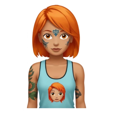 Tattooed woman with orange hair sticker