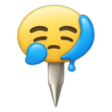 round push pin blue sticker