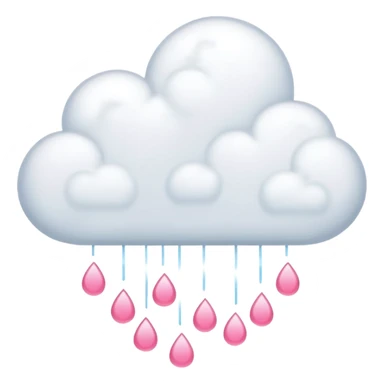 Cloud with pink hearts as raindrops sticker