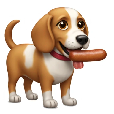 dog with sausage  sticker