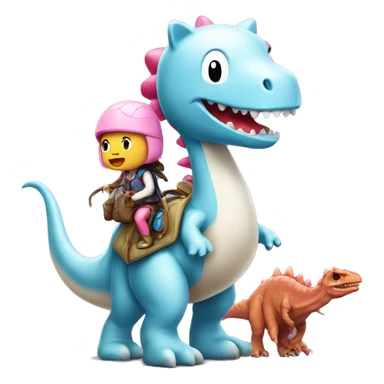 Hello kitty riding a dinosaur  sticker