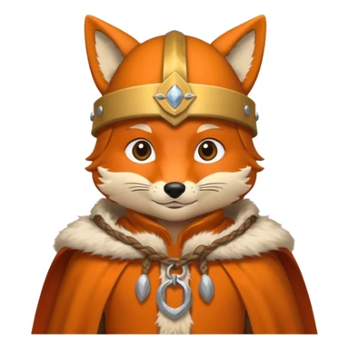 Fox wearing viking hat and fur cape sticker