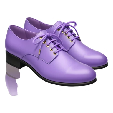 A 3D cartoon lavender-purple Formal shoes with soft texture, lace-up detail, and smooth reflections, isolated on plain background, Memoji-style. sticker