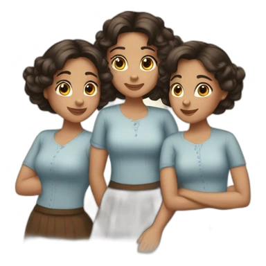 three brunnette sisters sticker