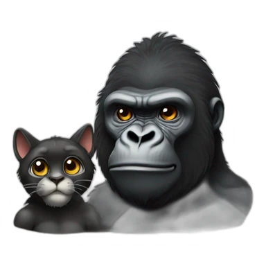 Gorilla and cat sticker