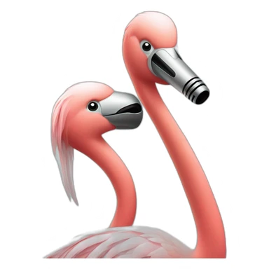 flamingo singing into the microphone sticker