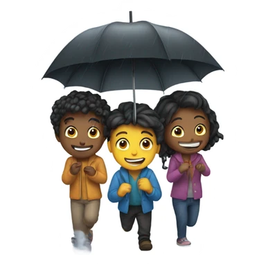 4 friends playing down of the rain  sticker