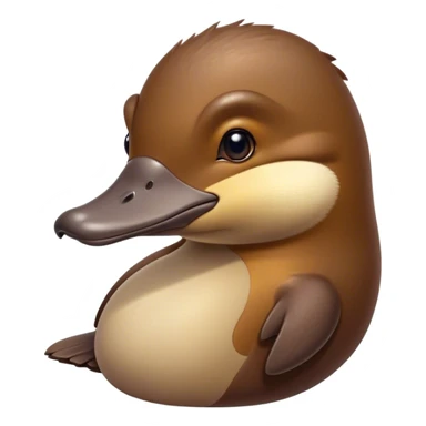 Cinematic Noble Platypus Portrait Emoji, Poised and regal, with a uniquely streamlined build and a sleek brown fur, a distinctive flat duckbill and broad, beaver-like tail, deep-set soulful eyes full of wonder, Simplified yet sharp and sophisticated features, highly detailed, glowing with a soft, dignified glow, high shine, intelligent and enigmatic, stylized with an air of aquatic curiosity, focused and attentive, soft glowing outline, capturing the essence of a watchful and confident oddity, so majestic it feels as though it could glide out of the screen with effortless authority! sticker