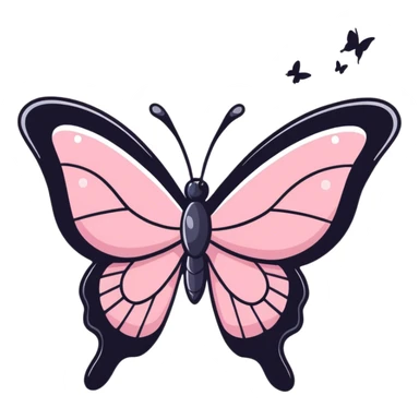 Pink sparkling butterfly  sticker