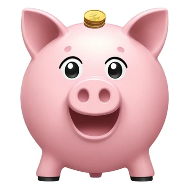 Piggy bank with coin sticker