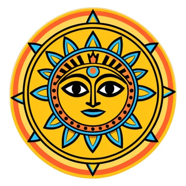 Toltec sun god sticker