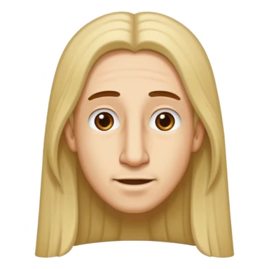 Make a emoji of a person with light skin with long nose hair that goes down like 2 inchis with long hair and with not that much hair  sticker