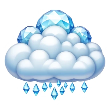 glittering crystal cloud with shiny facets floating in the sky sticker