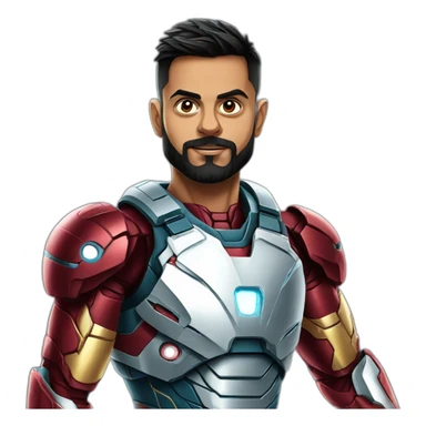 Virat kohli wearing ironman suit sticker
