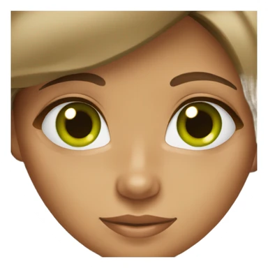 tanned girl with brown hair, green eyes and a very charming appearance sticker