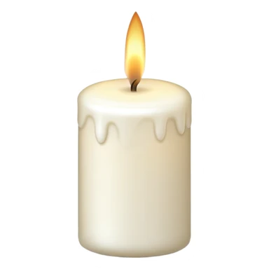 White candle, cute sticker