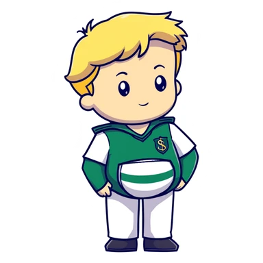 pregnant male in Slytherin uniform, blonde hair, pale skin, cartoon style sticker
