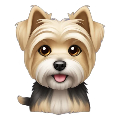 cute morkie dog with dark fur sticker