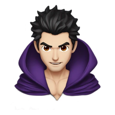 purple eyes vampire short dark hair robe handsome sticker