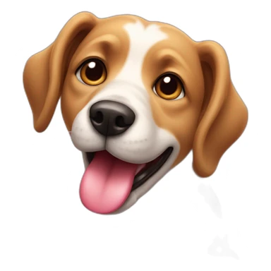 Dog face with a big tongue with heart eyes  sticker