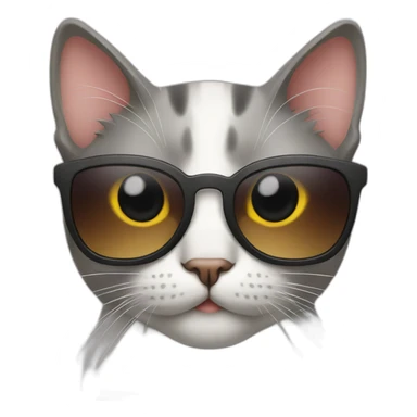 Beautiful cat with sunglasses  sticker