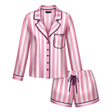 Striped pink and white silk Victoria’s Secret pajama set sticker