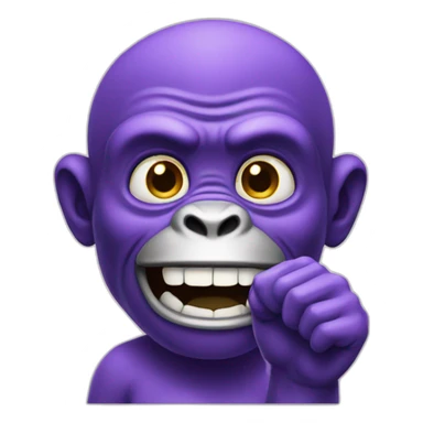 purple ape waving sticker