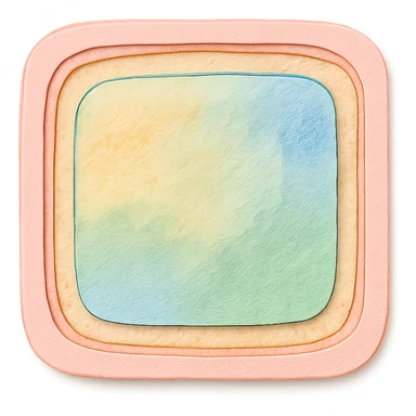 soft pastel hand-sketched outline frame with watercolor background sticker