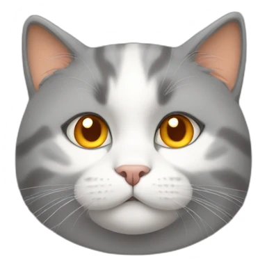 fat gray white orange cat sticker