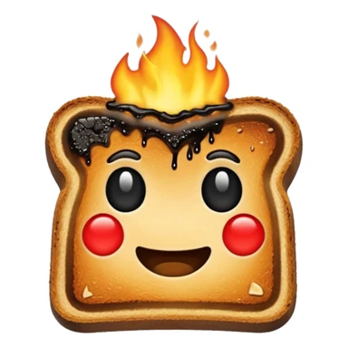 a piece of burning toast sticker