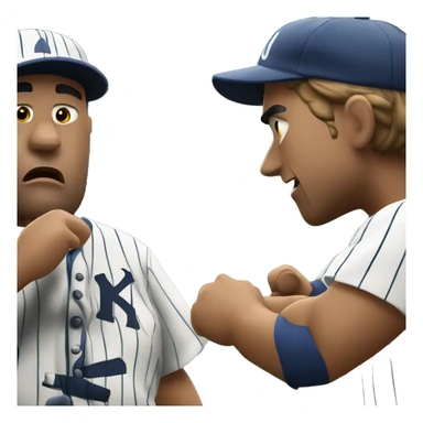 Baseball executive angrily negotiating with a Latino player in pinstripes sticker