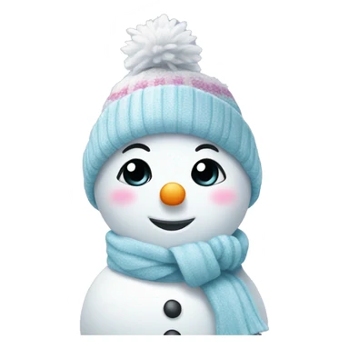 Cute girly snowman sticker