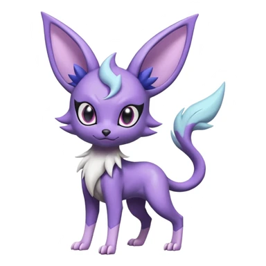 Shiny Cute Espeon-Noibat-Mightyena-Silvally-Fakémon-hybrid-creature (full body)  sticker