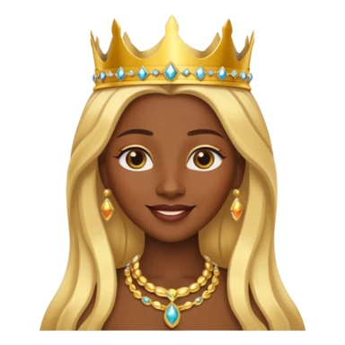 Queen of Sheba with dark skin, blonde long hair sticker