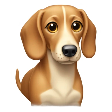 Tan and cream wiener dog sticker