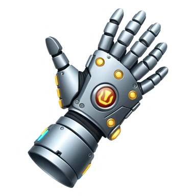 cybernetic gauntlet with integrated too sticker