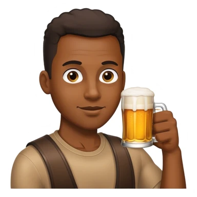 Black guy drinking beer sticker