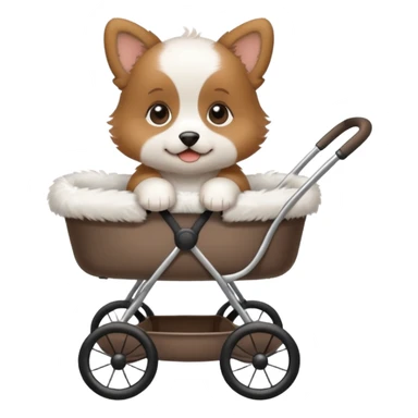 Stroller in puppy sticker