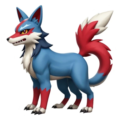 Lucario-Zoroark-Zangoose-Zeraora-Fakémon-hybrid-creature (full body)  sticker