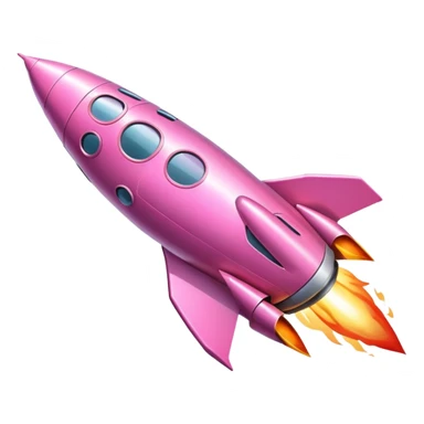 Pink Space rocket sticker