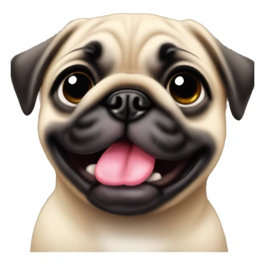 baby pug sticking out tongue sticker