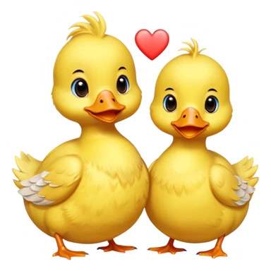 Two ducks or chicks with a heart in the middle  sticker
