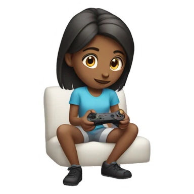 Girl playing video games  sticker