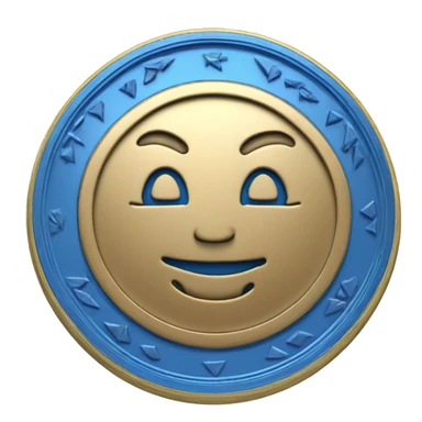 Tonoin coin 3d blue sticker