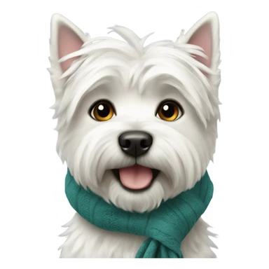 West highland terrier wearing scarf sticker