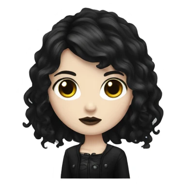 white girl, dark hair, goth style sticker