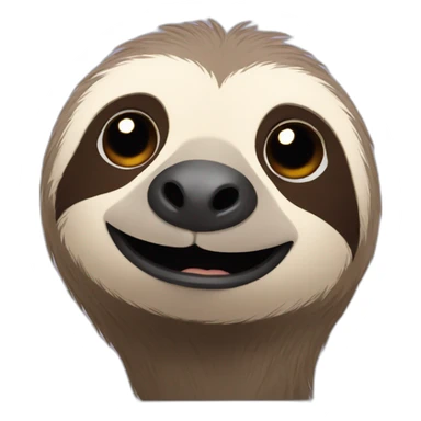 sloth looking sideways sticker