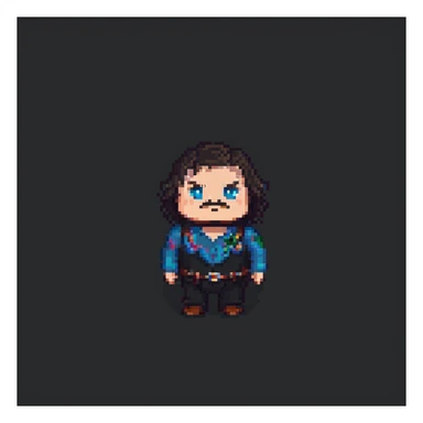 portrait of Jack Black in pixel art style sticker