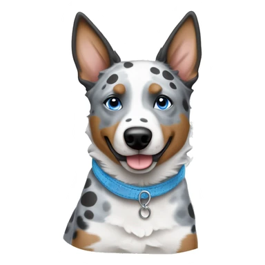 Australian cattle dog grey and white spotted with blue eyes sticker